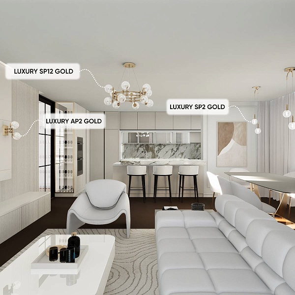 Люстра подвесная CRYSTAL LUX LUXURY SP12 GOLD