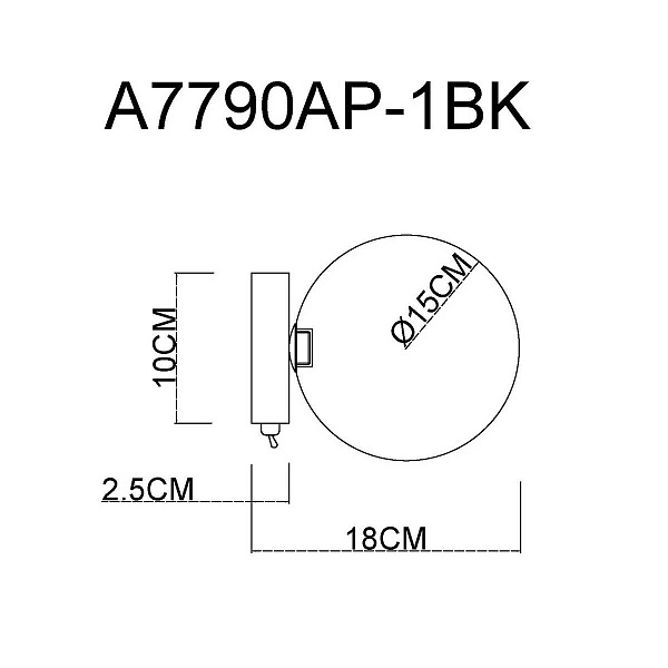 Бра ARTE LAMP VINCENT A7790AP-1BK