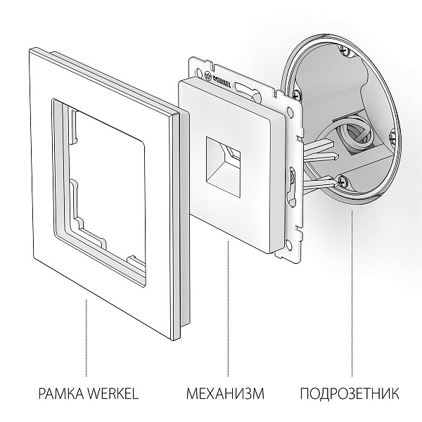 Розетка  RJ45, слоновая кость, W1182003, WERKEL