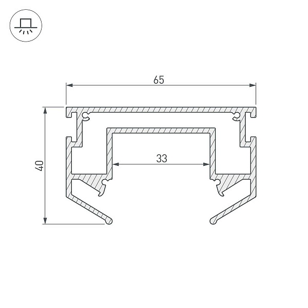 Профиль для 3-фазного шинопровода ARLIGHT LGD-4TR 33090