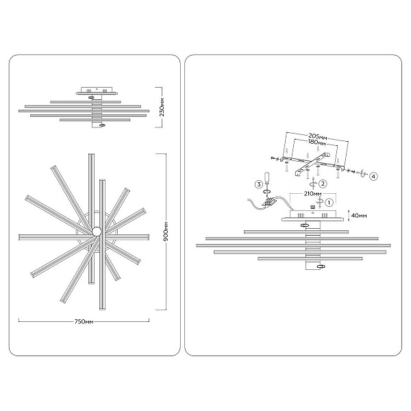 Люстра потолочная AMBRELLA LIGHT COMFORT FL6244