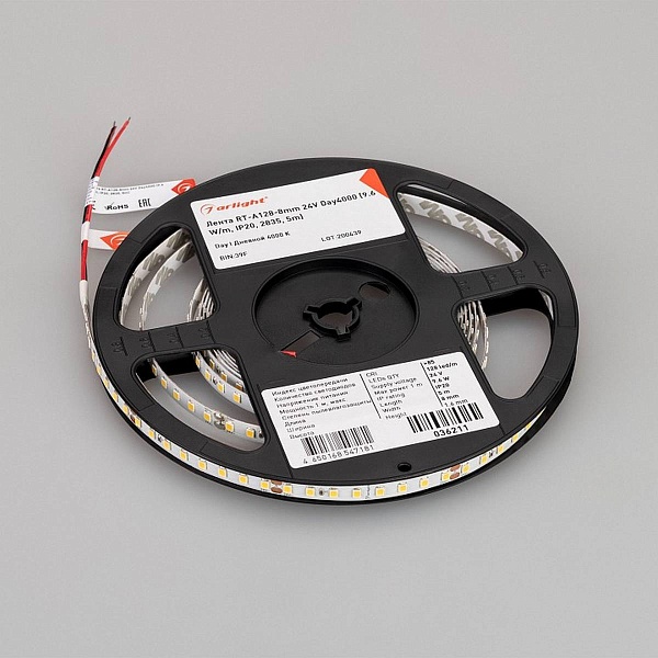 Лента LED RT-A128 9,6 W/m 24V IP20 2835/128 4000K 8mm (5м) 36211 ARLIGHT