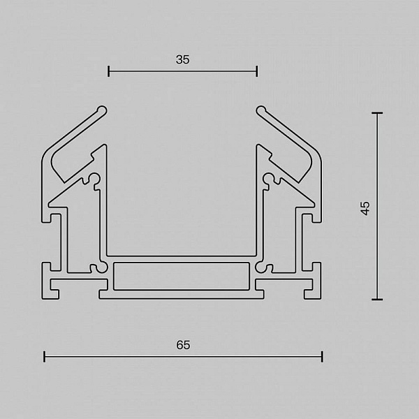 Профиль для 3-фазного шинопровода MAYTONI ACCESSORIES FOR TRACKS TRINITY TRA005MP-312S