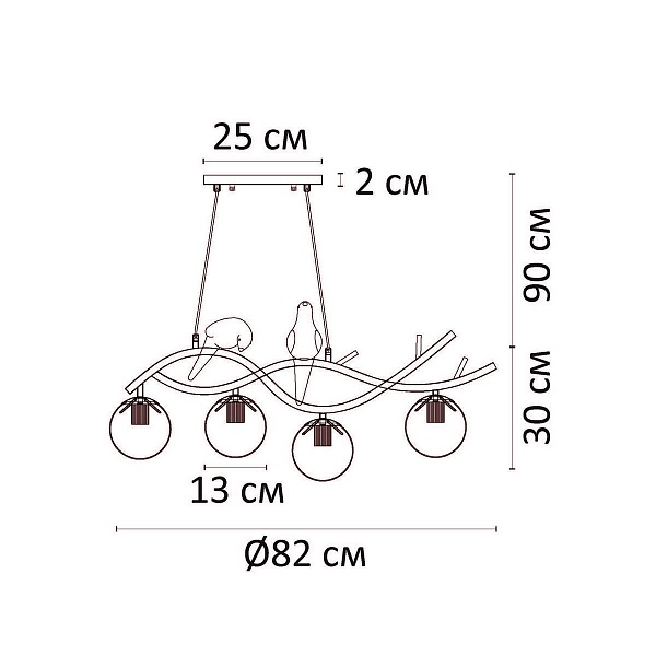 Подвес ARTE LAMP ELTANIN A3422SP-4GO