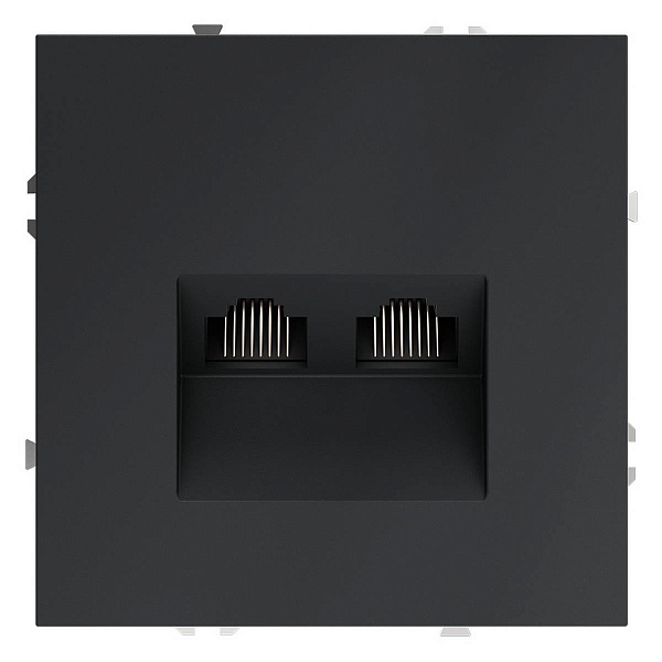 Розетка RJ45 + RJ45, S70, Графит, VLS060207, VOLTUM