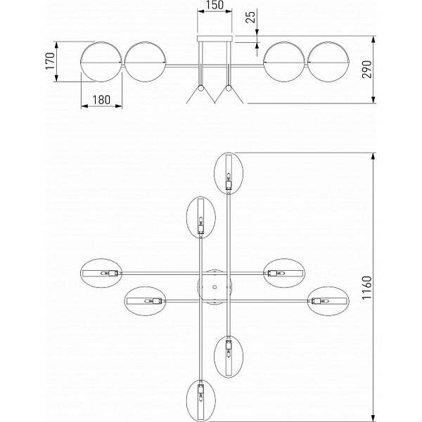 Люстра потолочная EUROSVET GRAZIA 70148/8 золото