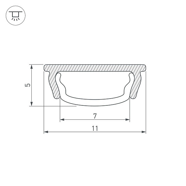 Профиль для ленты LED накладной ARH-BENT 5x11мм без рассеивателя (2м) 39583 ARLIGHT