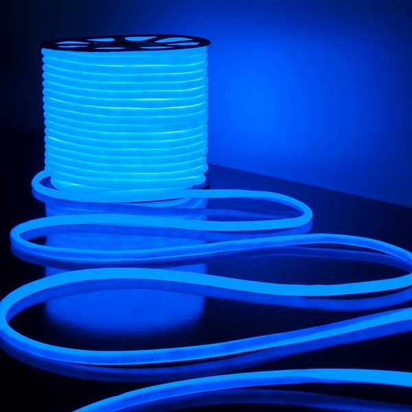 Лента LED ГИБКИЙ НЕОН 9,6 W/m 220V IP67 2835/144 BLUE 16mm (50м) a043550 ELEKTROSTANDARD