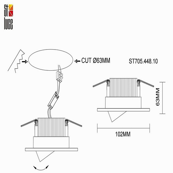 Светильник встраиваемый ST LUCE ST705.448.10