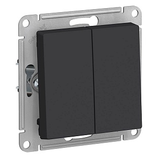 Выключатель 2-кл, ATLASDESIGN, Карбон, ATN001051, SCHNEIDER ELECTRIC