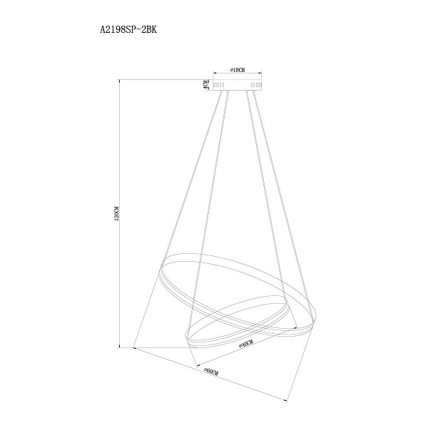 Подвес ARTE LAMP MERIDIANA A2198SP-2BK
