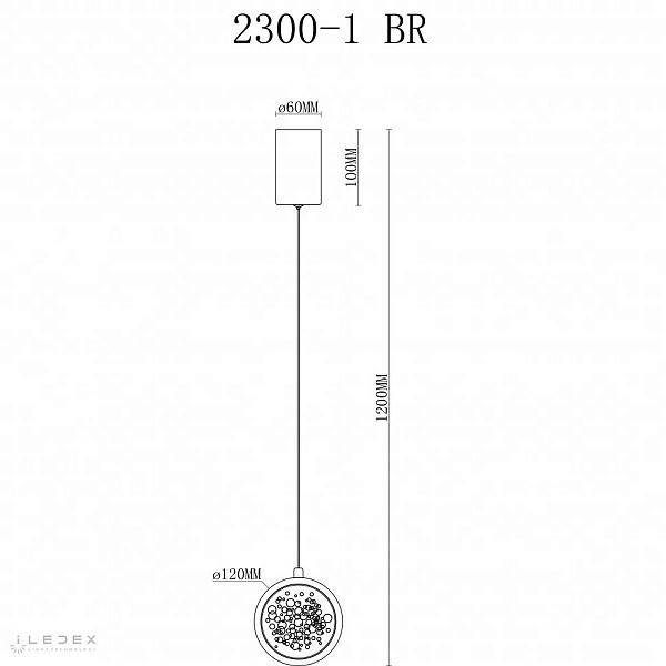 Подвес ILEDEX SONOS 2300-1 BR