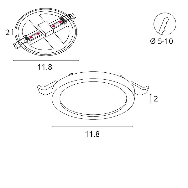 Светильник встраиваемый ARTE LAMP MESURA A7978PL-1WH