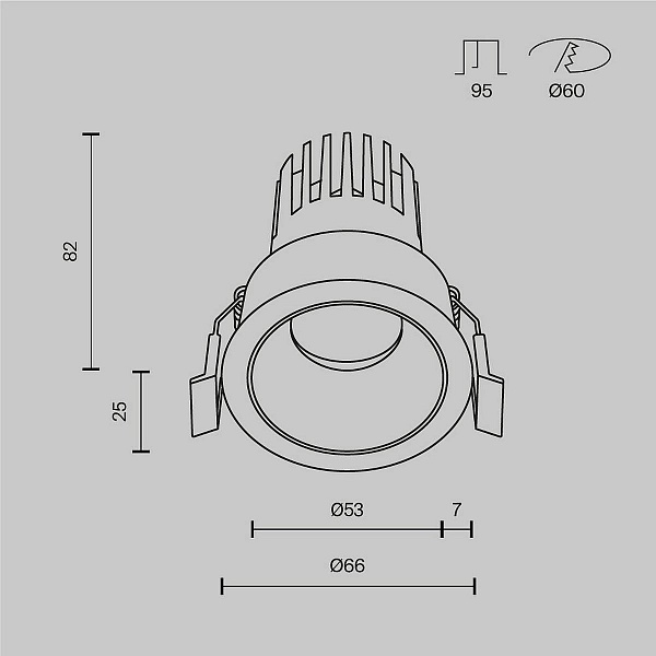 Светильник встраиваемый MAYTONI DIP DL115-10W-3K-B