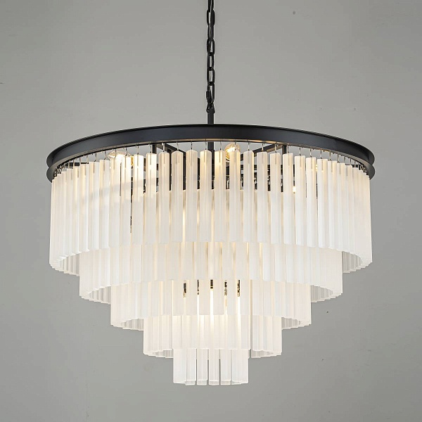 Люстра подвесная DELIGHT COLLECTION 1920S ODEON KR0387P-10A black/frost
