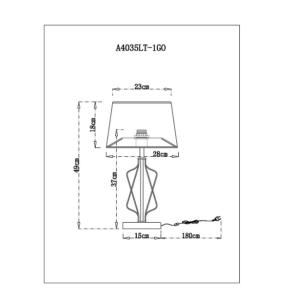 Настольная лампа ARTE LAMP FIRE A4035LT-1GO