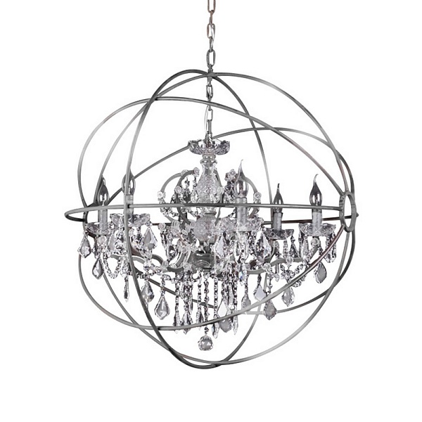Люстра подвесная DELIGHT COLLECTION FOUCAULT'S ORB 5014-D6 chrome