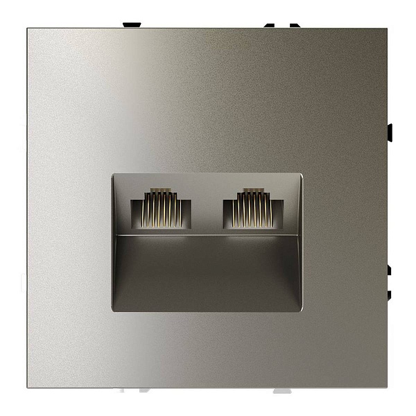 Розетка RJ45 + RJ45, S70, Шелк, VLS060204, VOLTUM