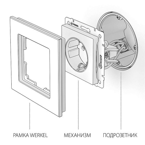 Розетка  с з/к, слоновая кость, W1171003, WERKEL