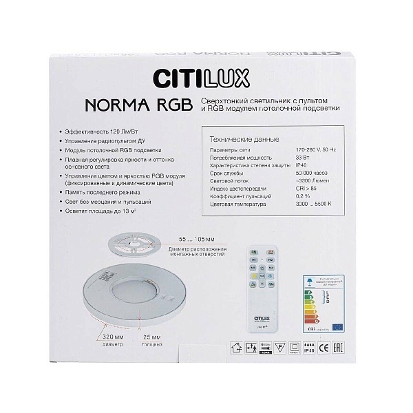 Светильник потолочный CITILUX NORMA CL749320