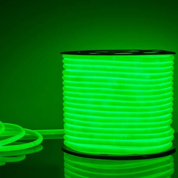 Лента LED ГИБКИЙ НЕОН 9,6 W/m 220V IP67 2835/144 GREEN 16mm (50м) a043548 ELEKTROSTANDARD
