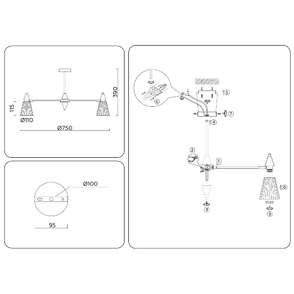 Люстра подвесная AMBRELLA LIGHT HEIGH LIGHT LH58116