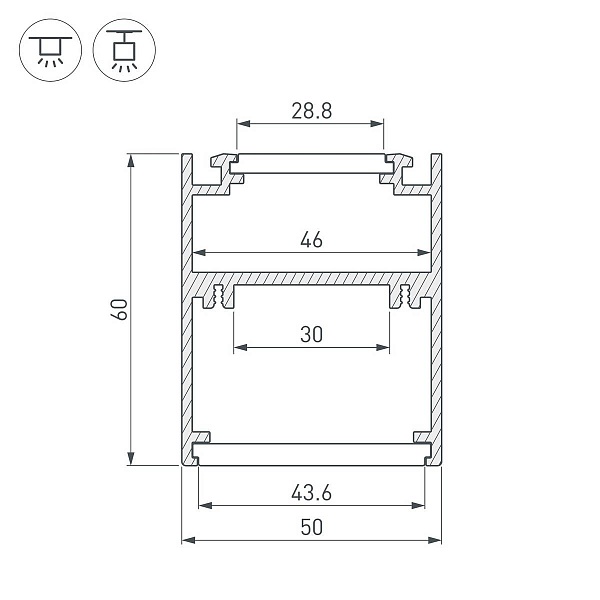 Профиль для ленты LED накладной SL-ARC 60x50мм  (0,3927м) 32692 ARLIGHT