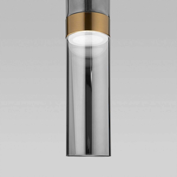 Подвес EUROSVET LUMEN 50244/1 LED латунь/дымчатый