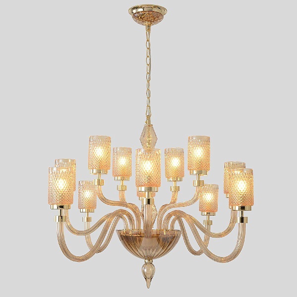 Люстра подвесная CRYSTAL LUX SILVESTRO SILVESTRO SP12 AMBER