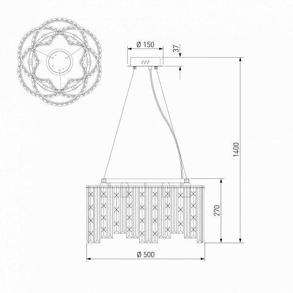 Люстра подвесная EUROSVET RADIANCE a071172