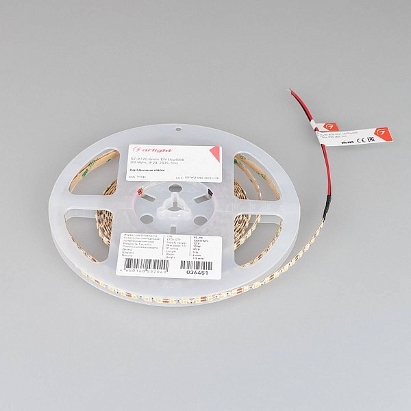 Лента LED RZ-A120 12 W/m 12V IP20 2835/120 4000K 6mm (5м) 36451 ARLIGHT