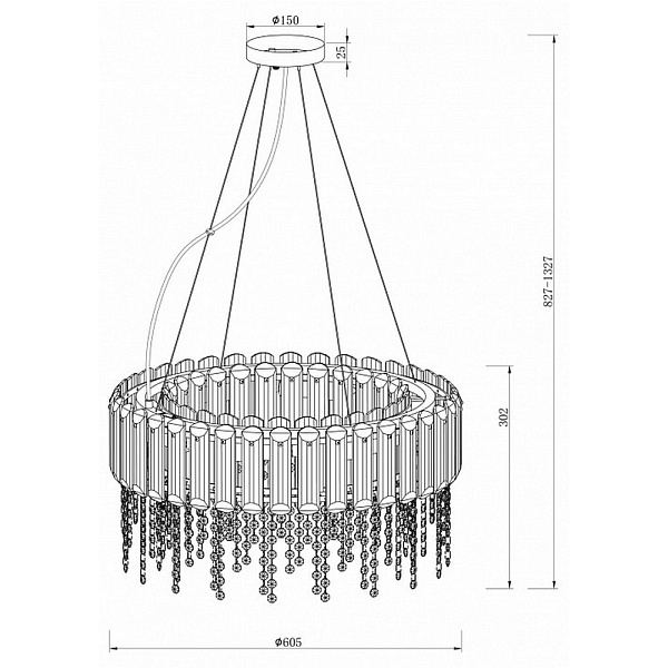 Люстра подвесная MAYTONI HAIL MOD097PL-08CH