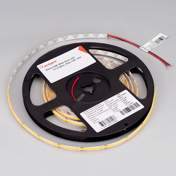 Лента LED COB-X544 11,5 W/m 24V IP20 COB/544 4000K 8mm (5м) 031901(3) ARLIGHT