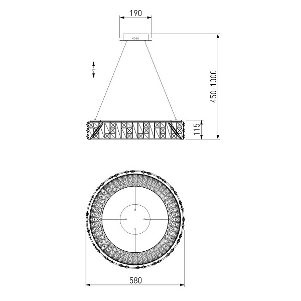 Люстра подвесная BOGATES CLIFF 90373/1 a065728