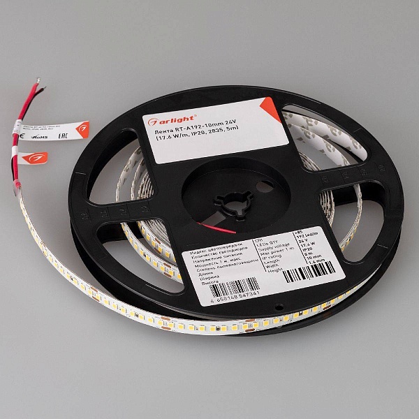 Лента LED RT-A192 17,6 W/m 24V IP20 2835/192 2400K 10mm (5м) 55994 ARLIGHT