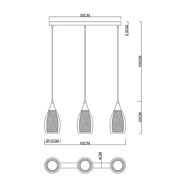 Подвес ARTE LAMP BARRY A7951SP-3CC