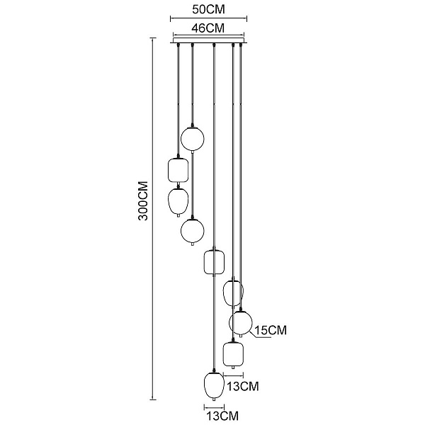 Подвес ARTE LAMP FREDDIE A2231SP-9PB