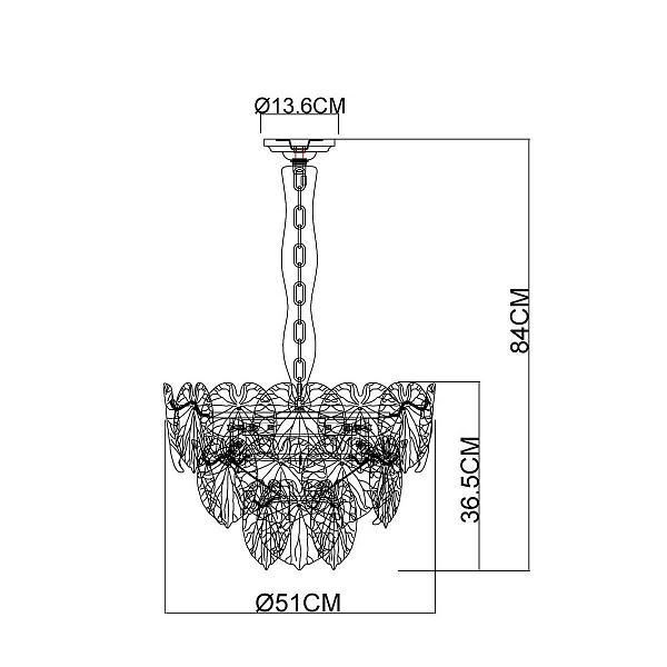 Люстра подвесная ARTE LAMP KAPRI A4078LM-6CC
