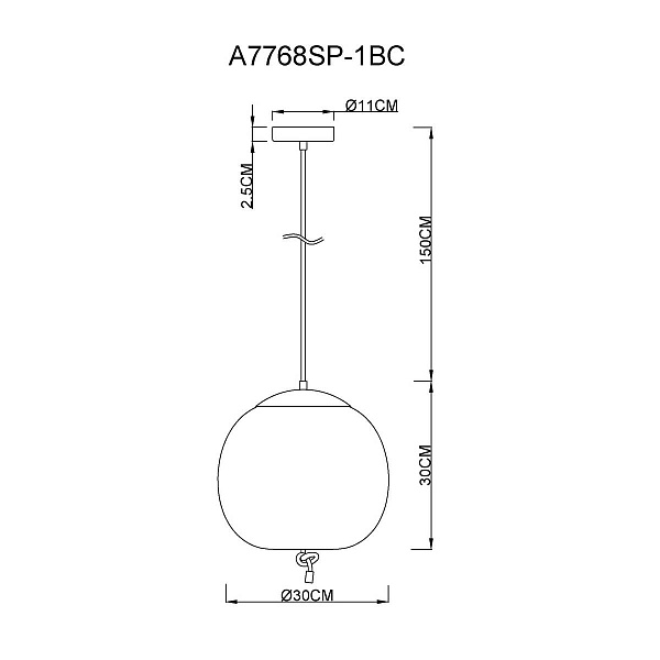 Подвес ARTE LAMP CODY A7768SP-1BC