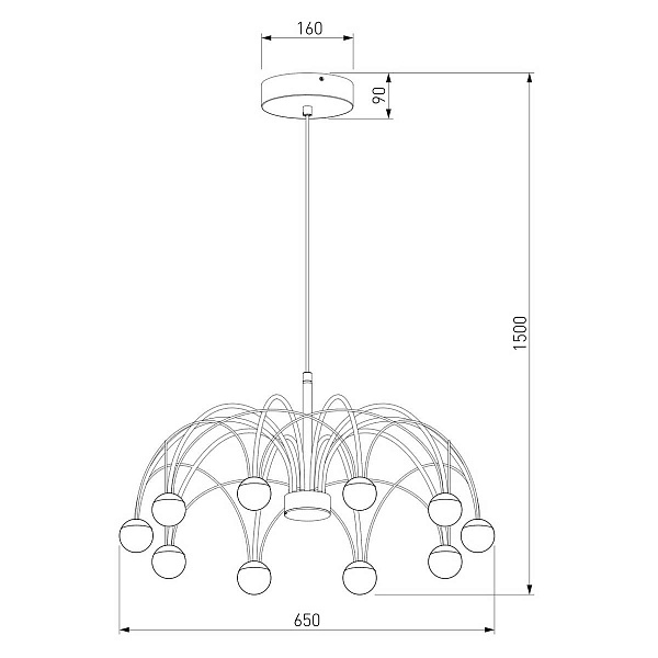 Люстра подвесная EUROSVET RAGNO 90030/10 LED золото a069298
