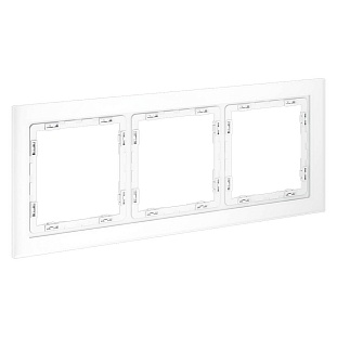 Рамка 3-пост, стекло, S70, Белый матовый, VLS110302, VOLTUM