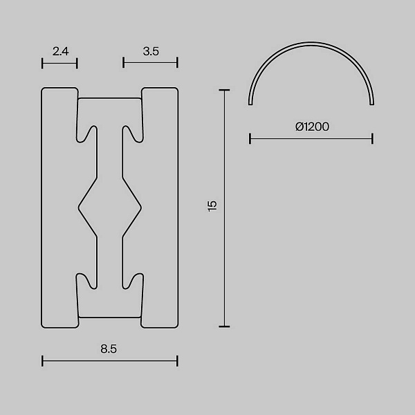 Шинопровод магнитный MAYTONI BUSBAR TRUNKINGS FLARITY TRX154-2SR-D1200-BS
