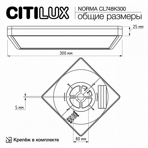 Светильник потолочный CITILUX NORMA CL748K300