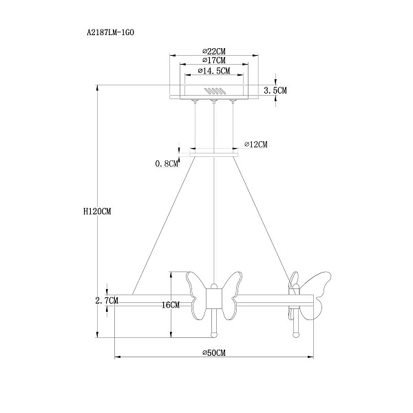 Подвес ARTE LAMP DARCY A2187LM-1GO