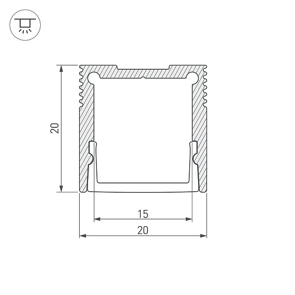 Профиль для ленты LED накладной SL-SLIM 20x20мм  (3м) 36038 ARLIGHT