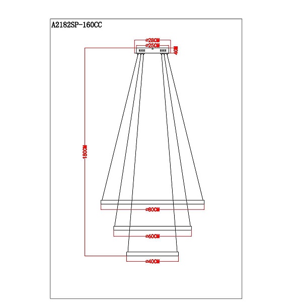 Подвес ARTE LAMP ORIONE A2182SP-160CC
