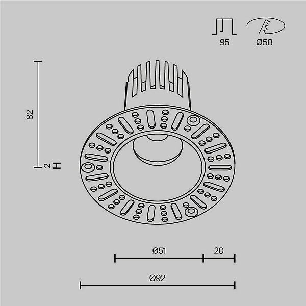 Светильник встраиваемый MAYTONI DIP DL119-10W-3K-TRS-W