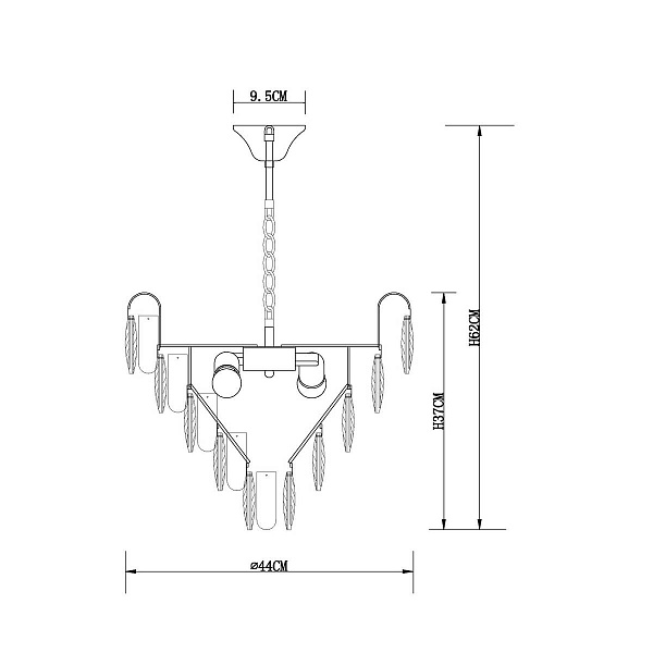 Люстра подвесная ARTE LAMP VIVIEN A2719SP-6GO