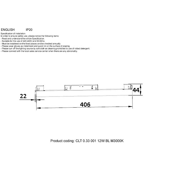 Трековый светильник CRYSTAL LUX CLT 0.33 001 12W BL M3000K