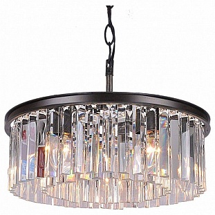 Люстра подвесная DELIGHT COLLECTION 1920S ODEON KR0387P-6B/P black/clear